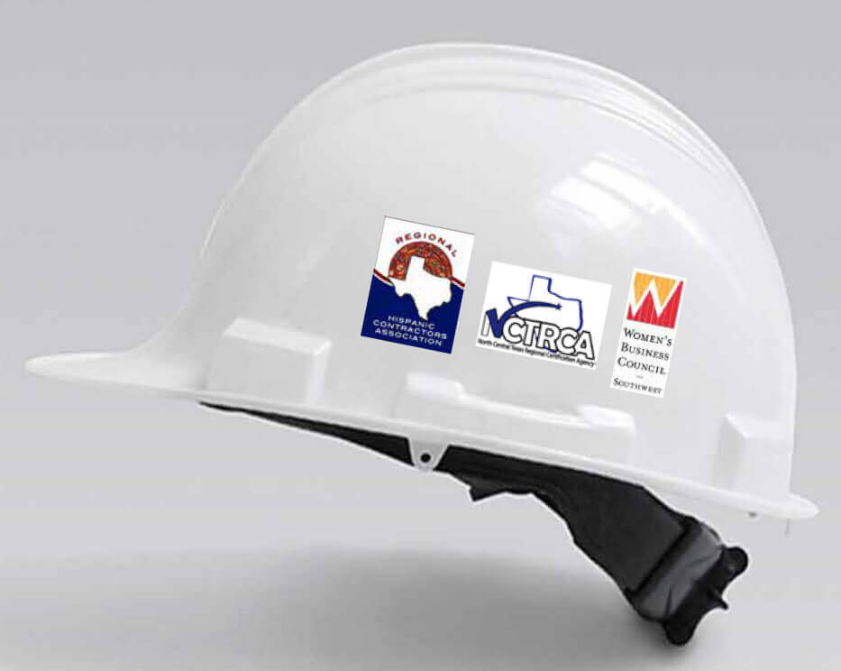 hardhat with safety decals