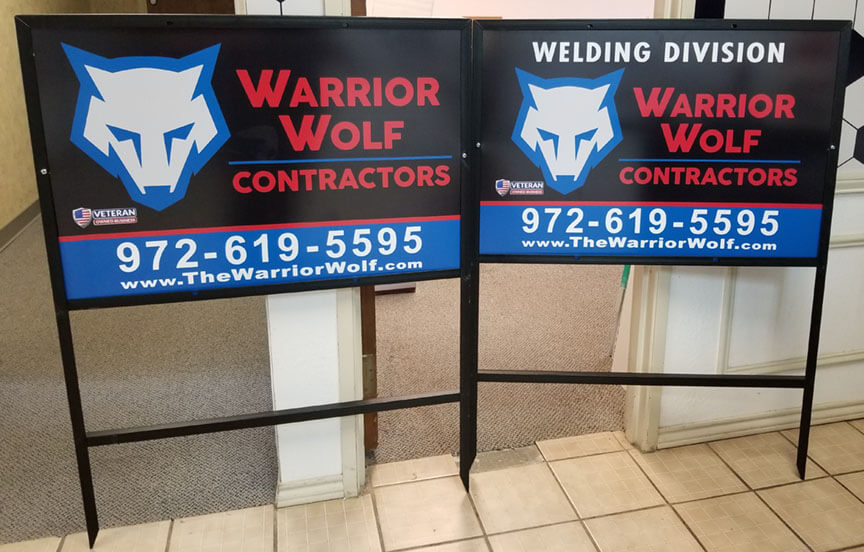 yard signs for realtors, roofers, and other businesses